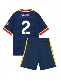 Otroški Nogometna dresi replika Arsenal William Saliba #2 Gostujoči 2026-27 Kratek rokav (+ hlače)